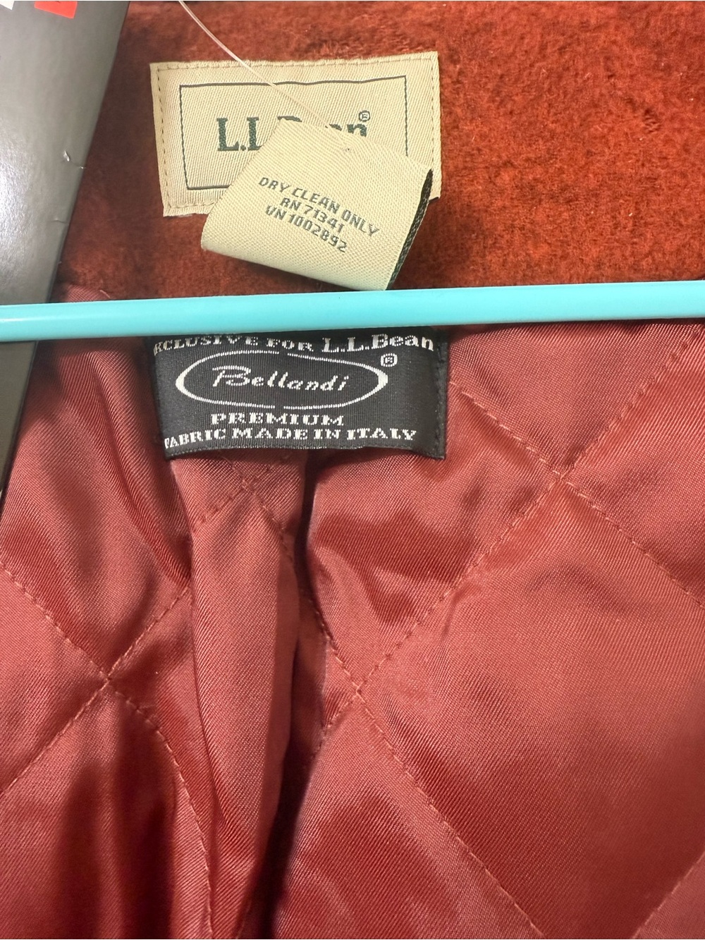 LL Bean Classic Lambswool Duffel Coat 4R Rust Orange Thinsulate Hooded - Picture 5 of 10